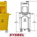 Portable Eye wash Station with Mobile Waste Cart