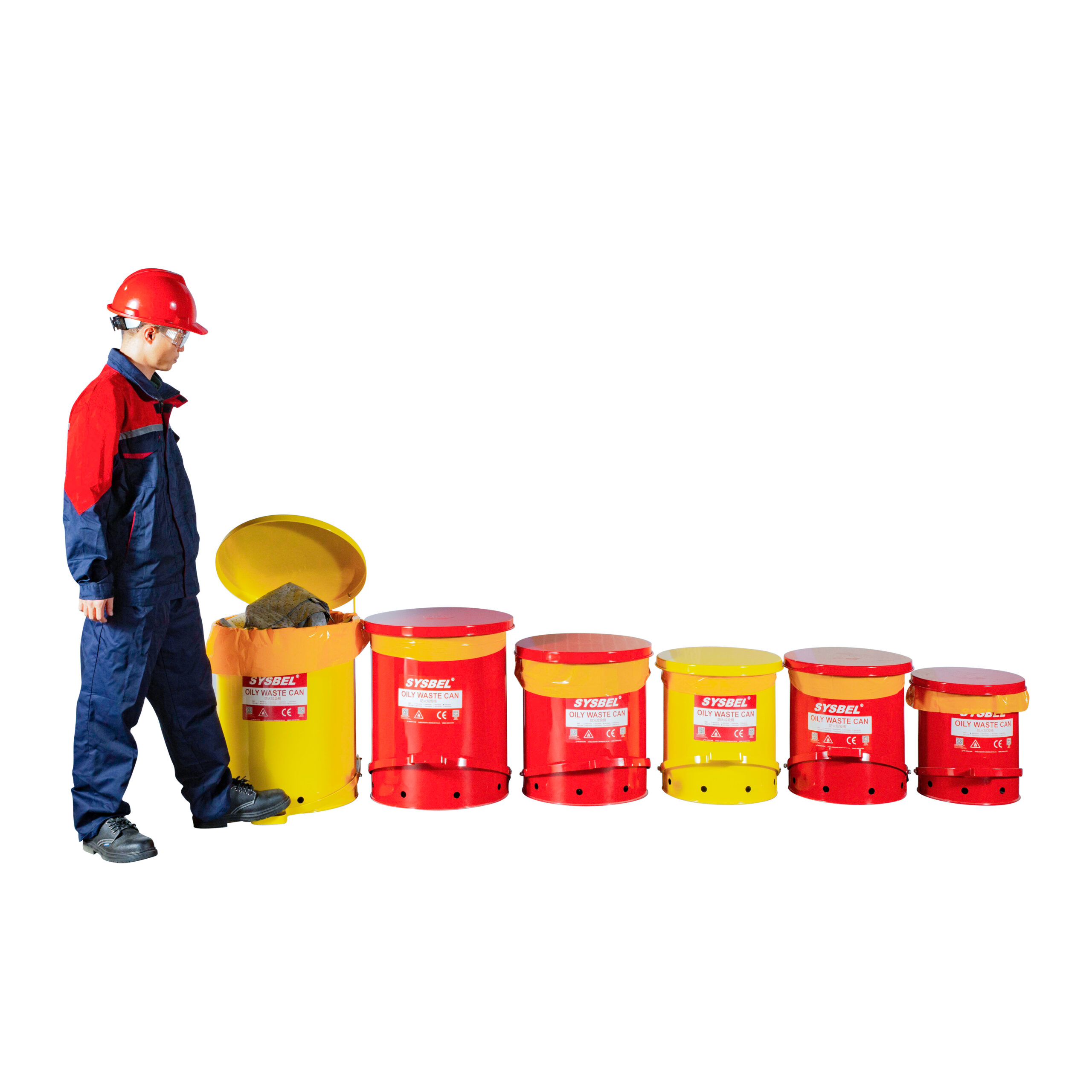 OSHA Standard 10 Gal Yellow Oily Waste Cans BD 3