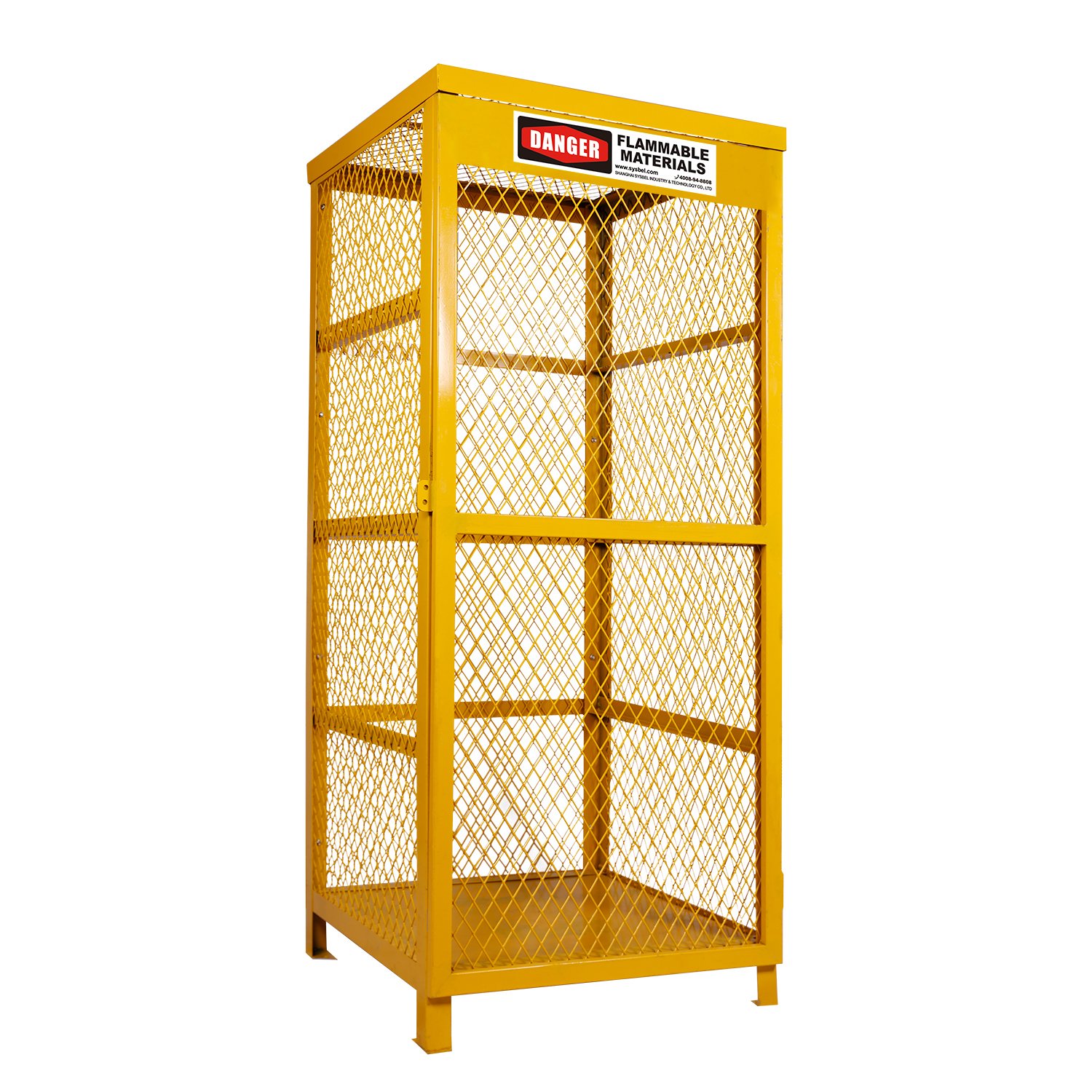 CE approved Placed Vertically 9 Compressed Gas Cylinder Safety Storage Mesh Cabinet BD 3